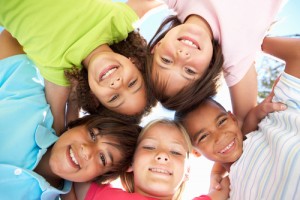 A group of children enjoying playing.